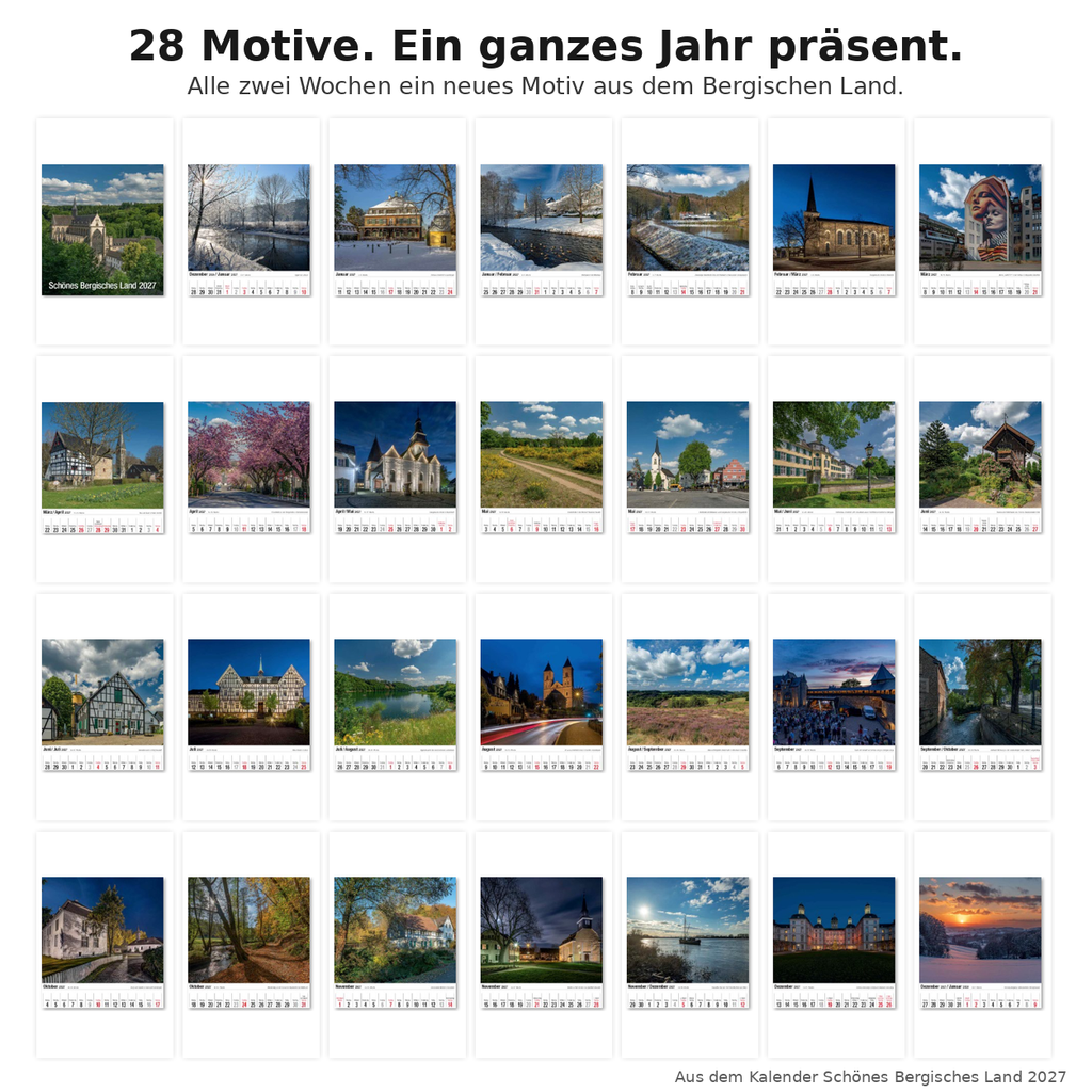 Firmenkalender „Schönes Bergisches Land“ mit ihrem Logo