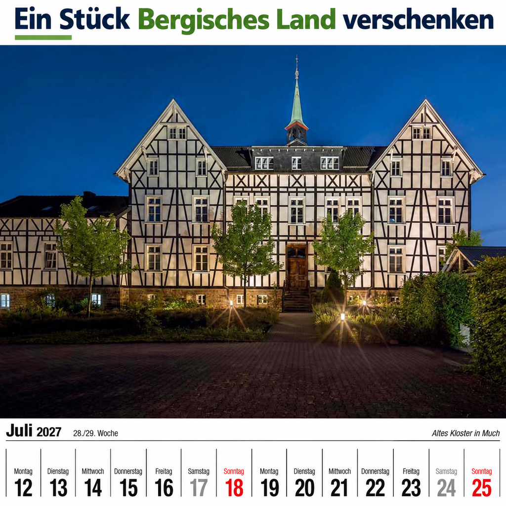 Firmenkalender „Schönes Bergisches Land“ mit ihrem Logo